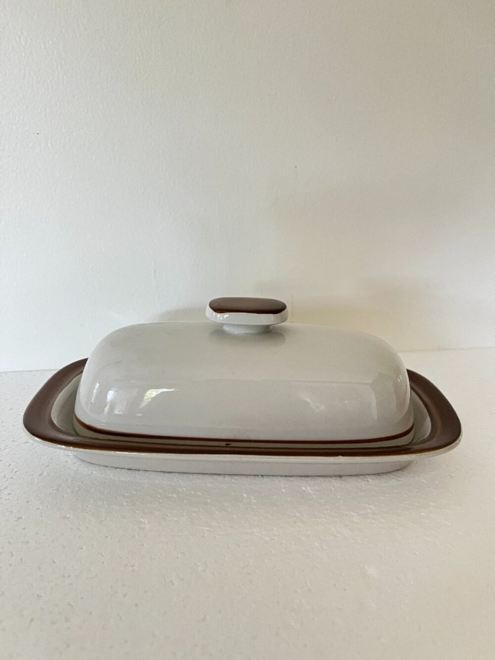 Monterey Stoneware Ceramic Mid Century Butter Dish